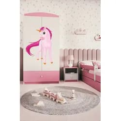 Kocot kids Dětská skříň Babydreams 90 cm jednorožec růžová II