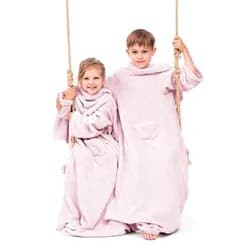 Restilo Dětská deka s rukávy DecoKing Lazy růžová, velikost 90x105