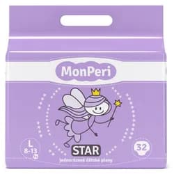 MonPeri STAR L 8-13kg (32ks) hypoalergenní jednorázové dětské pleny vel.4