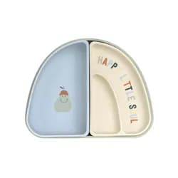 Lässig BABIES Dish Set Silicone Section Happy Fruits lemon