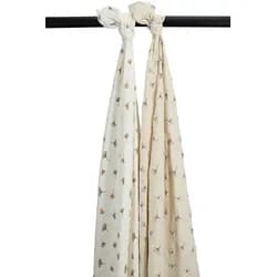 Meyco Mušelínové pleny Ginko 120x120 cm 2-balení - Off white/soft sand