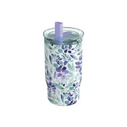 Quokka Nerezový termohrnek s brčkem Mist Violet Blooms 720 ml