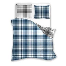 Faro Flanelové povlečení Pure Flannel 010 140x200 cm + 70x90 cm modré/šedé