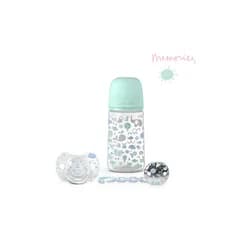 Suavinéx SADA 270ml + dudlík fyziologický 0/6m + klip MEMORIES - MODRÁ