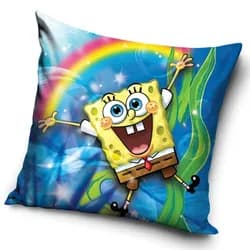 Carbotex dětský polštářek SPONGE BOB A DUHA, modrý 40x40cm