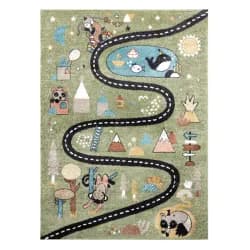 Dywany Łuszczów Dětský kusový koberec Fun Route Street animals green 180x270 cm