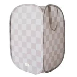 3 SPROUTS Skládací úložný koš Recycled Checkerboard Beige